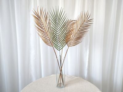 palmový list zelený, zlatý